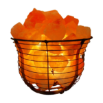 Round Wire Basket Shape Salt Lamp