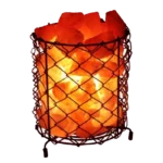 Round Wire Basket Shape Salt Lamp