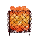 Square Wire Basket Shape Salt Lamp