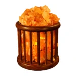 Round Cage Shape Shape Pink Salt Lamp